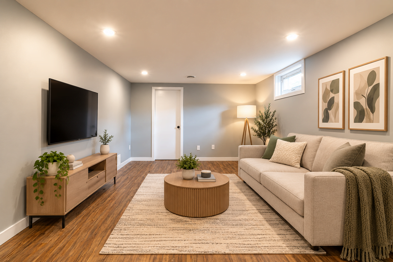 Lower 741 Maryland Ave Living Room staged